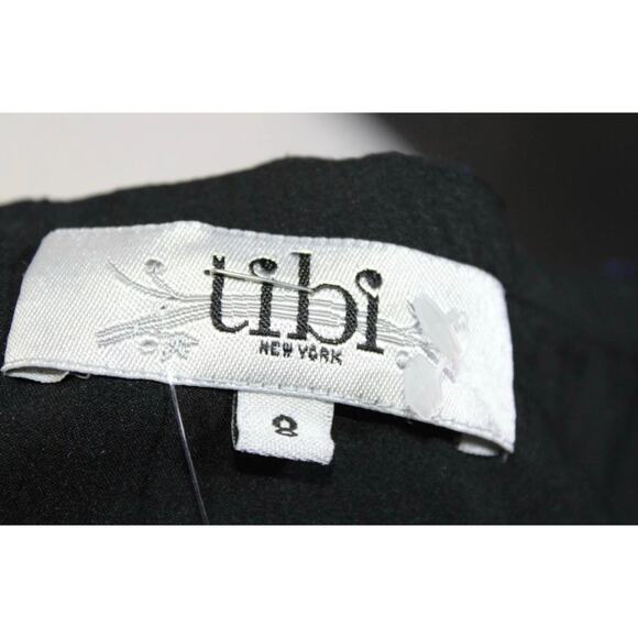 Tibi Palm Beach Floral Garden Peacock Print 100% Silk Black Strapless Dress 8 - Picture 5 of 8